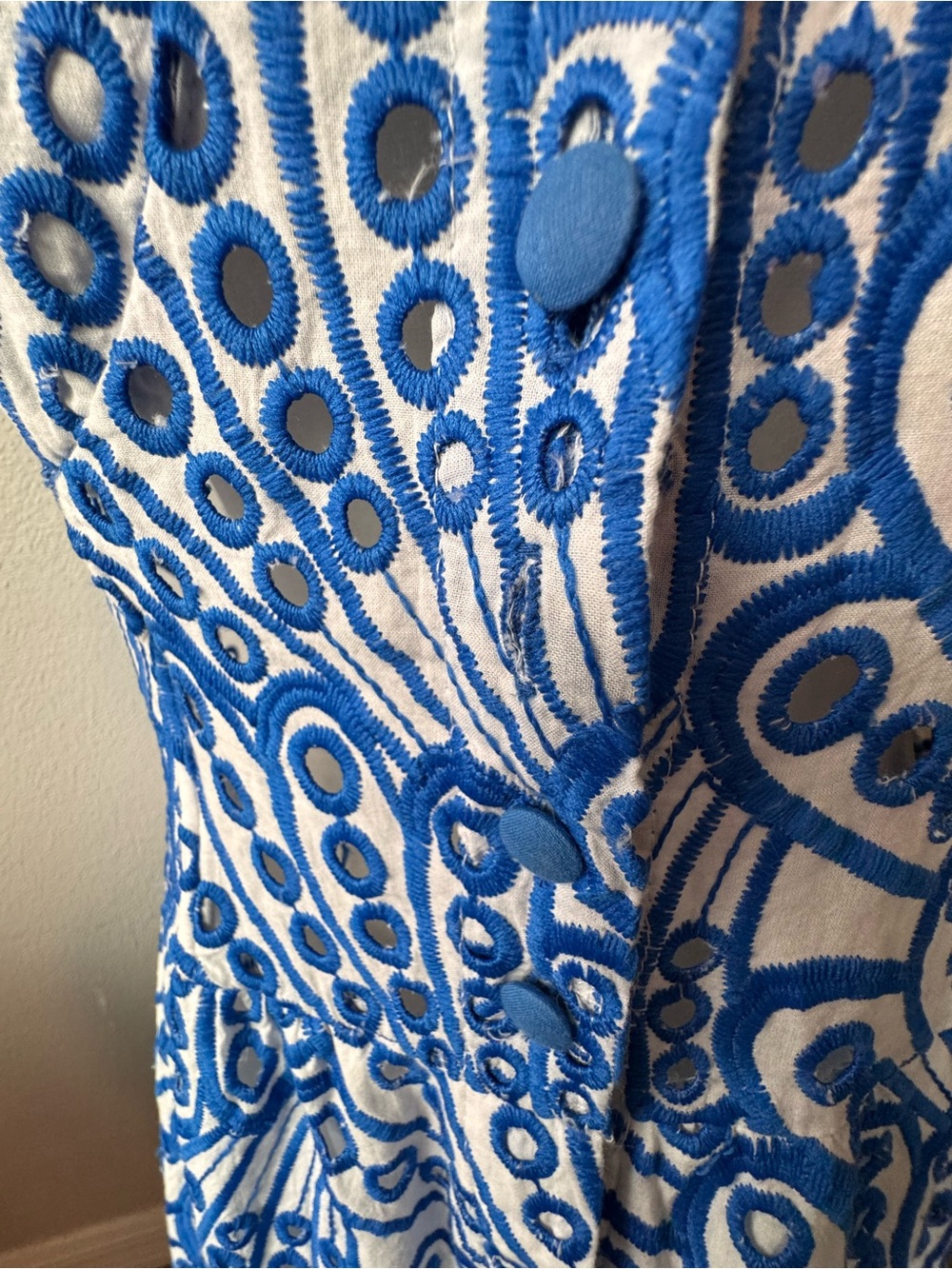 Zimmermann Eyelet Blue White Dress Ruffle Hem Cottagecore SZ 2 or S - Picture 14 of 16
